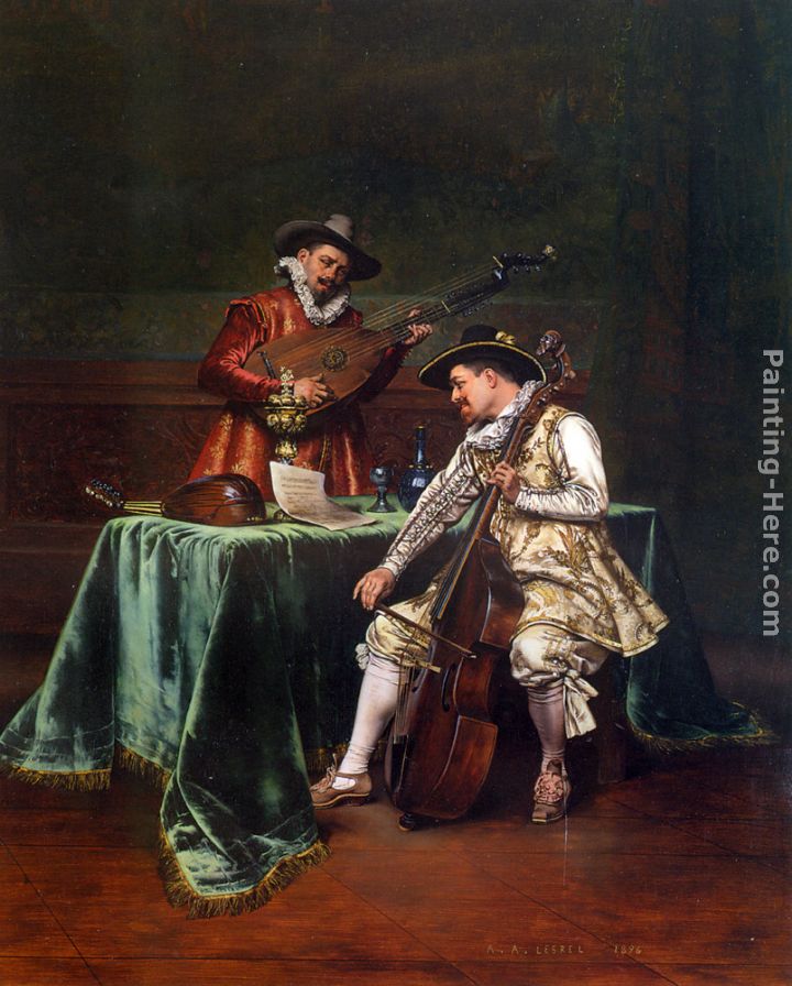 The Musicians painting - Adolphe Alexandre Lesrel The Musicians art painting